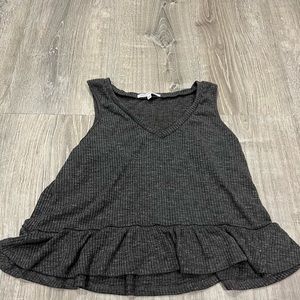 Antistar Medium Gray Rib Knit Tank Top